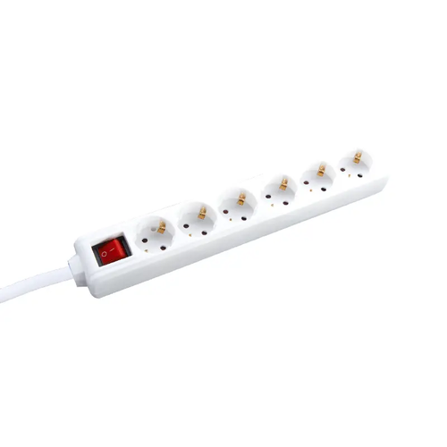 РАЗКЛОНИТЕЛ 6 ГНЕЗДА СЪС ЗАЩИТА ЗА ДЕЦА И КЛЮЧ 16A IP20 С КАБЕЛ H05VV-F 3x1.5mm2/5m