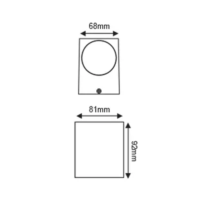 ^GU10 СТЕННО ОСВЕТИТЕЛНО ТЯЛО 230V AC МАТОВО БЯЛО IP65 MAX.35W