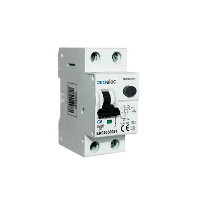 ЕЛЕКТРОМАГНИТНА ДЕТОКОВО-ТОКОВА ЗАЩИТА 1P+N C6 30mА AC ТИП 6kA 2M