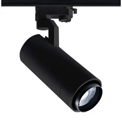 SAND BLACK LED ZOOMABLE TRACK LUMINAIRE 25W 4000K 3-PHASE 25-60° 3000LM MAX. 230V AC Ra80 5YRS