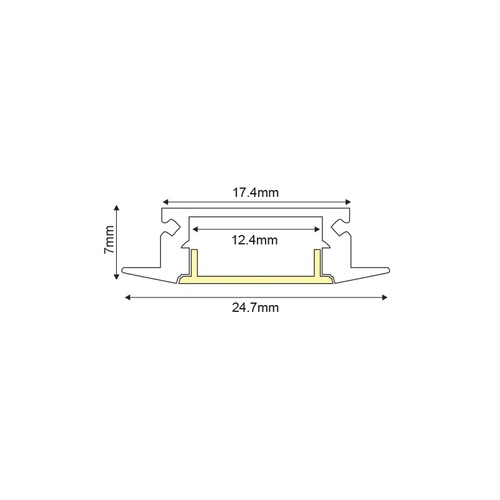 MINI RECESSED ALUMINUM PROFILE WITH OPAL COVER 2m/pc - изображение 2