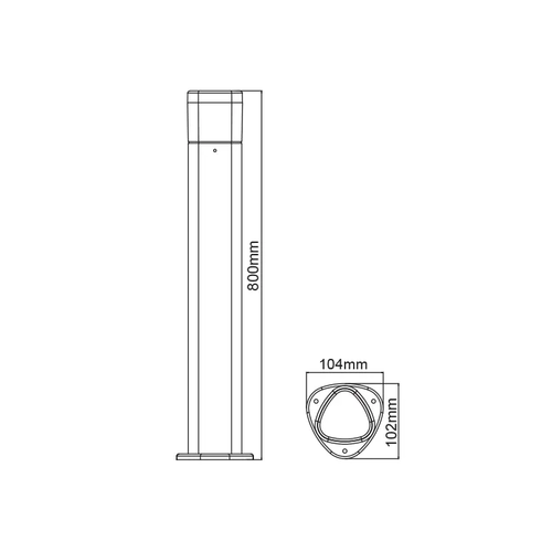 ^LED SMD ОСВЕТИТЕЛНО ТЯЛО ЗА СТЪЛБ 7W 410LM 340° 230V AC 3000K ТЪМНО СИВО CRI80 IP54 30000HRS - изображение 2