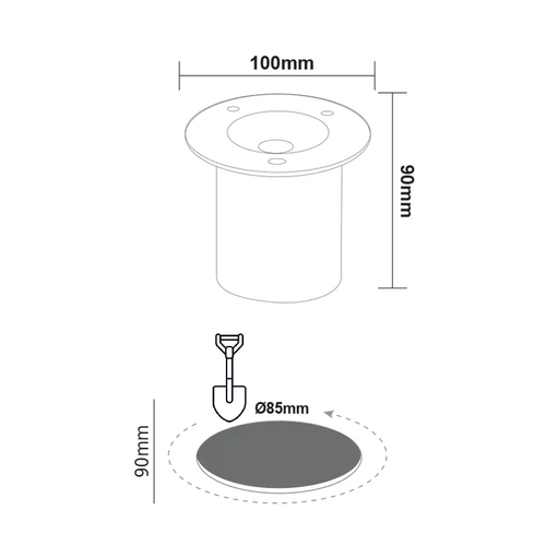 ^LED КРЪГЪЛ COB СПОТ ЗА ВГРАЖДАНЕ В ЗЕМЯ 7W 450LM 3000K 45° 230V AC IP67 Ra80 30000hrs - изображение 2