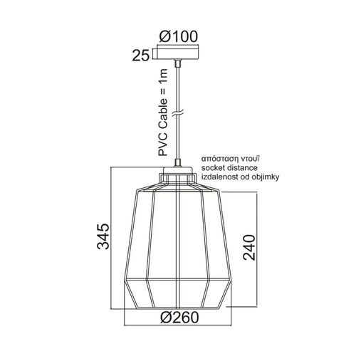 WALL LAMP 1 Χ Ε27 BLACK 50Χ11Χ8 CM METALIC KENNEDY - изображение 2