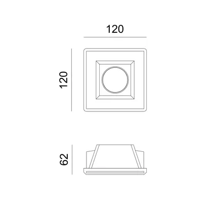 SQUARE GYPSUM TRIMLESS SPOT LUMINAIRE ZOE GU10