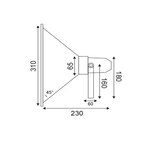 WALL PROJECTOR D310 Ε27 MAX 36W IP65 GREY - изображение 2