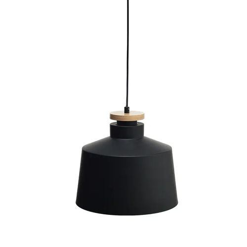 PENDANT 1ΧΕ27 METALIC BLACK+WOOD Φ30ΧΗ120CM AENEAS