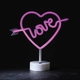 LOVE, 200 НЕОН  ЛЕД БАТЕРИЯ (3xΑΑ)/USB, РОЗОВА, IP20, 29*10*28.5