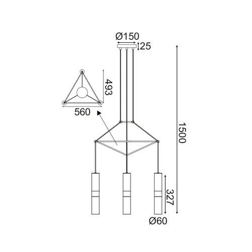 NETTO PENDANT LIGHTING 3XGU10 BRASS METALLIC 56X49XH150CM DA VINCI - изображение 2