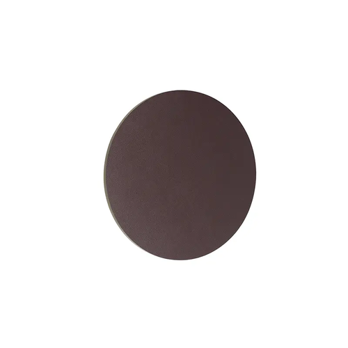 СТЕННА ЛАМПА ЛЕД 24W 3000Κ 1920LM ТЪМНА.КАФЯВА КОЖА MDF КРЪГ Φ40ΧΗ3,6CM ECLIPSE