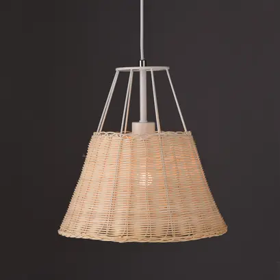 NETTO ПЕНДЕЛ 1XE27 РАТАН + БЯЛ МЕТАЛ D30XВ120CM ZORBAS