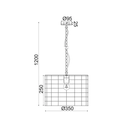 NETTO ПЕНДЕЛ 1ΧΕ27 МЕТАЛ БЯЛА РЪЖДА Φ35,2ΧВ120CM DUBLIN