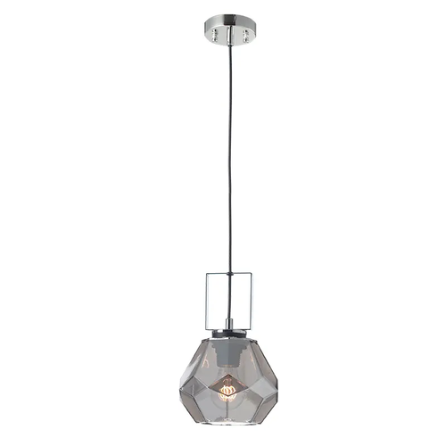 ВИСЯЩА ЛАМПА 1ΧΕ27 СТЪКЛО ФИМЕ+ ЦВЯТ МЕТАЛ  Φ18ΧΗ120CM DIAMONDRA