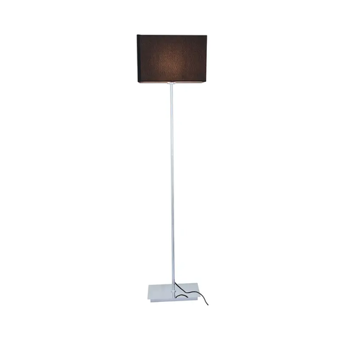 NETTO FLOOR LAMP CHROME METAL 1XE27 BLACK CABLE RECTANGLE BASE Η123CM MIX&MATCH WITHOUT LAMPSHADE