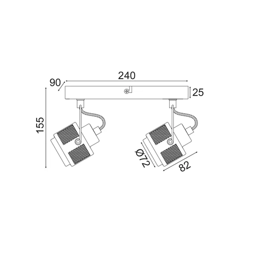 NETTO WALL MOUNTED LIGHTING 2ΧGU10 GREY METALLIC 28Χ10Χ16CM KRYPTON - изображение 2