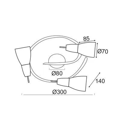 NETTO SPOT ΙΙI GLASS 3Χ40W E14 NM KAMET