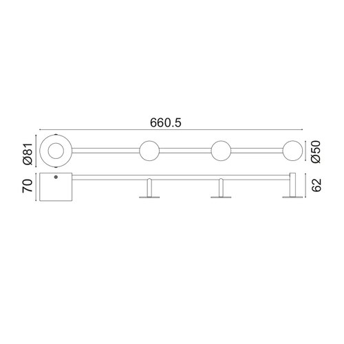 NETTO WALL MOUNTED LIGHTING 1ΧE27 BLACK METALLIC 66Χ7Χ8CM VALENTINO - изображение 2