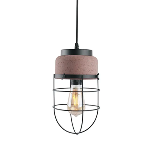 NETTO ПЕНДЕЛ 1XE27 ЧЕРВЕН ЦИМЕНТ+ ЧЕРЕН МЕТАЛ D16XВ120CM EPOQUE