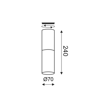 NETTO АПЛИК 1XGU10 СИВА ГЛИНА + МЕТАЛ БЯЛ Φ7ΧВ24CM PLACEBO