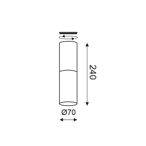 NETTO АПЛИК 1XGU10 СИВА ГЛИНА + МЕТАЛ БЯЛ Φ7ΧВ24CM PLACEBO - изображение 2