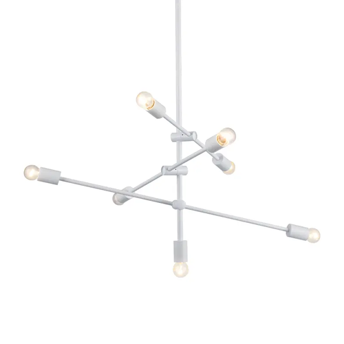 PENDANT 7XE27 METAL WHITE Φ80ΧΗ130CM LUTHER