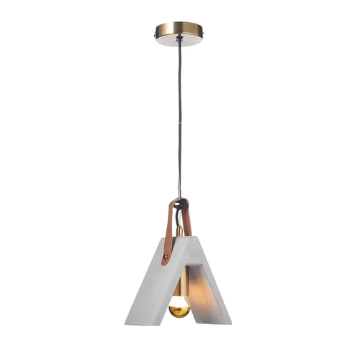 PENDANT L/F 1XE27 CEMENT + LEATHER 20X10XH100CM ALFA