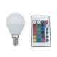 LED SMD E14 G45 4W IR RGB+3000K 230V AC 300LM RA80 30000H 270° С ДИСТАНЦИОННО