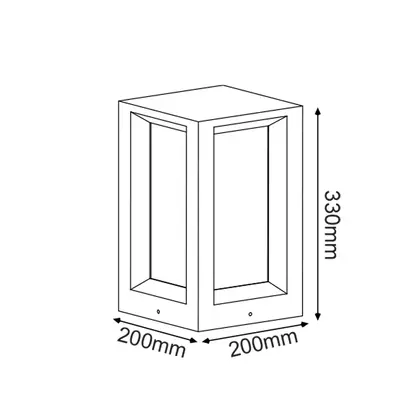 ^СТЪЛБОВО ОСВЕТИТЕЛНО ТЯЛО 330MM IP65 2xE27 Max.7W БЯЛ ЦИМЕНТ & PC ДИФУЗЕР