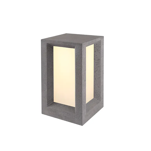 ^POST LUMINAIRE 330MM IP65 2xE27 Max.7W BLACK CEMENT & PC DIFFUSER