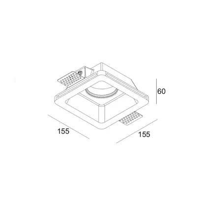 ^SQUARE MOVABLE GYPSUM TRIMLESS SPOT LUMINAIRE AARI GU10