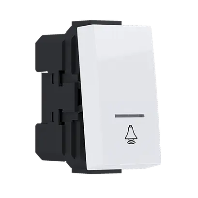 ^MODYS БУТОН С ИНДИКАТОР И СИМВОЛ ЗВЪНЕЦ БЯЛ 1 M. 1P 10A 250VAC IP20