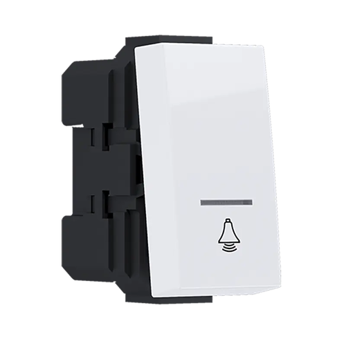 ^MODYS БУТОН С ИНДИКАТОР И СИМВОЛ ЗВЪНЕЦ БЯЛ 1 M. 1P 10A 250VAC IP20