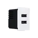 ^ MODYS USB CHARGER WHITE 1 M. 2XUSB 5VDC 2X1.2A IP20