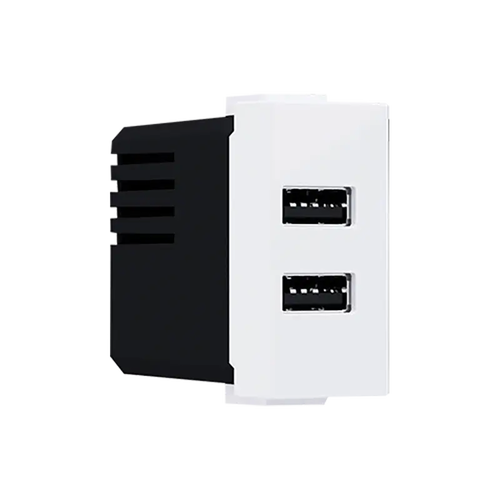 ^ MODYS USB CHARGER WHITE 1 M. 2XUSB 5VDC 2X1.2A IP20