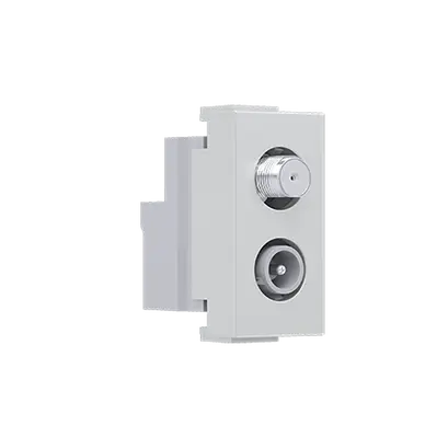 ^ MODYS SAT TV-R SOCKET THROUGH-LINE IVORY 1 M. IP20