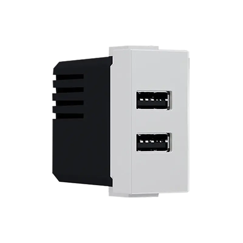 ^ MODYS USB ЗАРЯДНО СЛОНОВА КОСТ 1 M. 2xUSB 5VDC 2x1.2A IP20