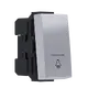 ^MODYS БУТОН С ИНДИКАТОР И СИМВОЛ ЗВЪНЕЦ СРЕБЪРЕН 1 M. 1P 10A 250VAC IP20