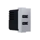 ^ MODYS USB CHARGER SILVER 1 M. 2xUSB 5VDC 2x1.2A IP20
