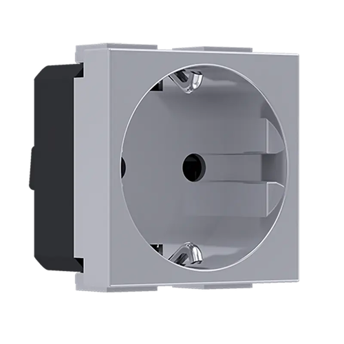 ^ MODYS SCHUKO SOCKET SILVER 2 M. 2P+E 16A 250VAC IP20