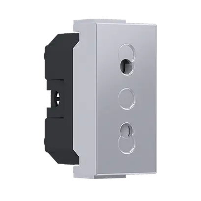 ^ MODYS EURO SOCKET WITH SHUTTERS SILVER 1 M. 2P 10A 250VAC IP20