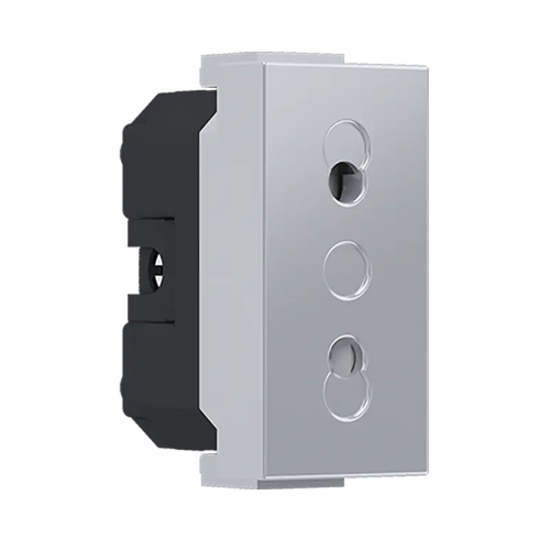 ^ MODYS EURO SOCKET WITH SHUTTERS SILVER 1 M. 2P 10A 250VAC IP20