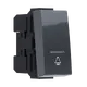 ^MODYS БУТОН С ИНДИКАТОР И СИМВОЛ ЗВЪНЕЦ АНТРАЦИТ 1 M. 1P 10A 250VAC IP20