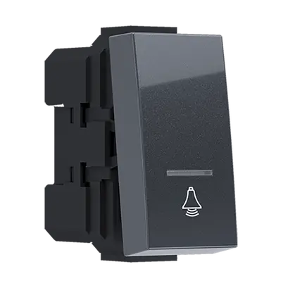 ^MODYS БУТОН С ИНДИКАТОР И СИМВОЛ ЗВЪНЕЦ АНТРАЦИТ 1 M. 1P 10A 250VAC IP20