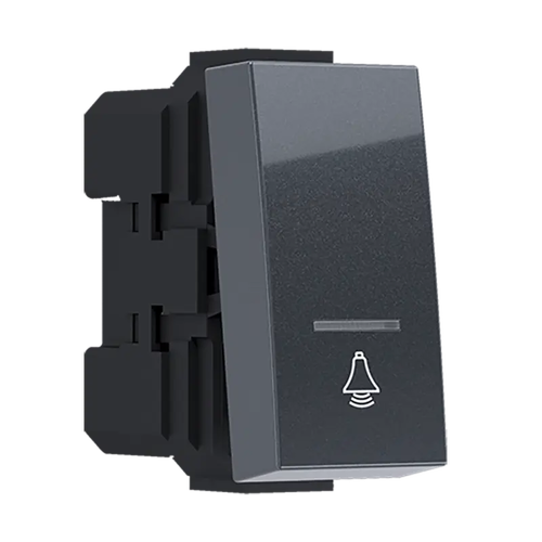 ^MODYS БУТОН С ИНДИКАТОР И СИМВОЛ ЗВЪНЕЦ АНТРАЦИТ 1 M. 1P 10A 250VAC IP20