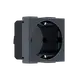 ^ MODYS SCHUKO SOCKET WITH SHUTTERS ANTHRACITE 2 M. 2P+E 16A 250VAC IP20