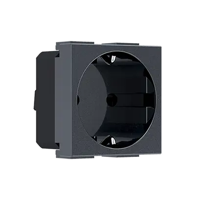 ^ MODYS SCHUKO SOCKET WITH SHUTTERS ANTHRACITE 2 M. 2P+E 16A 250VAC IP20