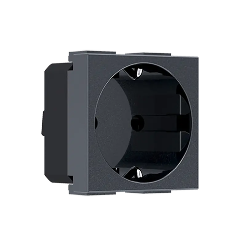^ MODYS SCHUKO SOCKET WITH SHUTTERS ANTHRACITE 2 M. 2P+E 16A 250VAC IP20