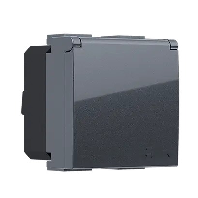 ^ MODYS SCHUKO SOCKET WITH LID ANTHRACITE 2 M. 2P+E 16A 250VAC IP20