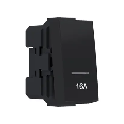 ^MODYS ДВУПОЛЮСЕН КЛЮЧ (0-1) С ИНДИКАТОР 16A МАТОВО ЧЕРЕН 2P 16AX 250VAC IP20