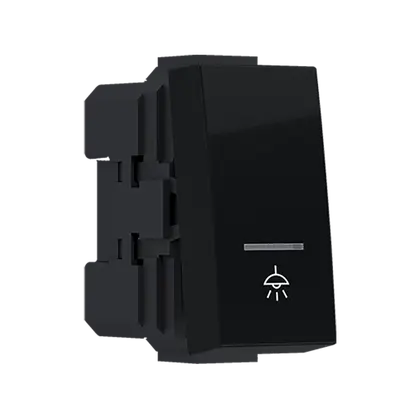 ^MODYS PUSH BUTTON SWITCH WITH INDICATOR & SYMBOL LIGHT MATT BLACK 1 M. 1P 10A 250VAC IP20